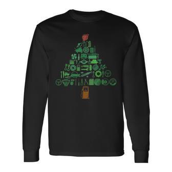 Auto Mechanic Car Engineer Holiday Christmas Tree Racing Fan Long Sleeve T-Shirt - Monsterry