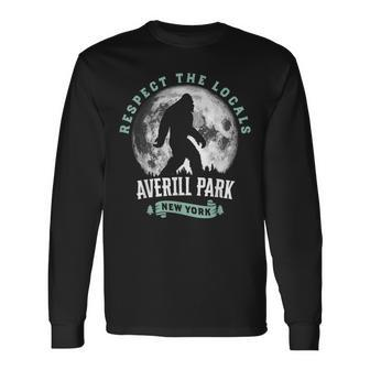 Averill Park New York Respect The Locals Bigfoot Night Long Sleeve T-Shirt - Monsterry DE