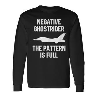 Aviation Negative Ghost Rider Pattern Is Full Long Sleeve T-Shirt - Monsterry