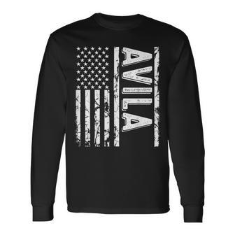 Avila Last Name Surname Team Avila Family Reunion Long Sleeve T-Shirt - Seseable