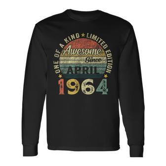 Awesome Since April 1964 Vintage 60Th Birthday Dad Long Sleeve T-Shirt - Seseable
