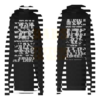 Awesome Dads Have Tattoos And Beards Daddy Fathers Day Long Sleeve T-Shirt - Thegiftio