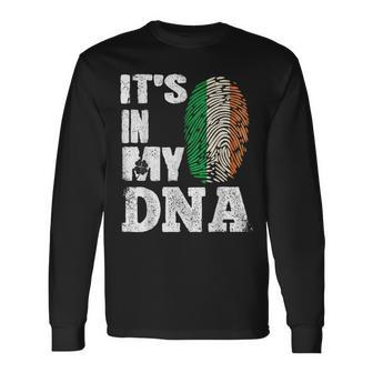 Awesome Ireland It's In My Dna Irish Flag Clover St Paddy's Long Sleeve T-Shirt - Monsterry