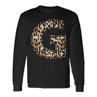 Awesome Letter G Initial Name Leopard Cheetah Print Long Sleeve T-Shirt - Monsterry DE