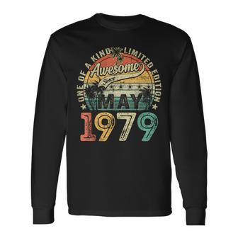 Awesome Since May 1979 Vintage 45Th Birthday Men Long Sleeve T-Shirt - Monsterry