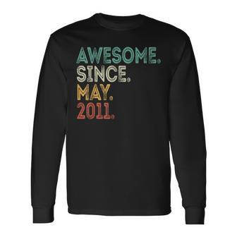 Awesome Since May 2011 13Th Birthday Boy 13 Years Old Long Sleeve T-Shirt - Thegiftio UK