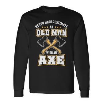 For Axe Throwing Long Sleeve T-Shirt | Mazezy