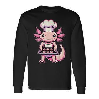 Axolotl Baking Cookies Chocolate Lover Cookie Baker Long Sleeve T-Shirt | Mazezy UK