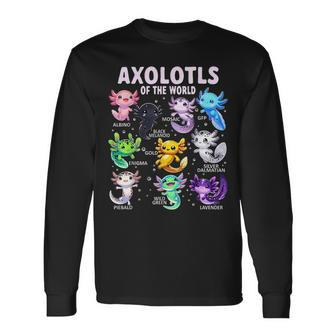 Axolotl Kawaii Axolotls Of The World Axolotl Animals Long Sleeve T-Shirt | Mazezy