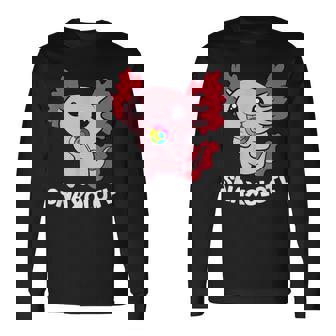 Axolotl Sweets Lollipop Snaxolotl Kawaii Axolotl Long Sleeve T-Shirt - Thegiftio