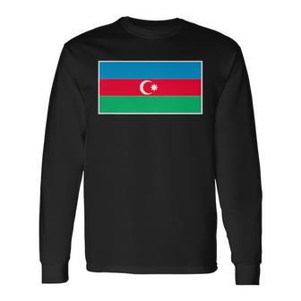 Azerbaijan Flag Vintage Azerbaijani Colors Langarmshirts - Seseable