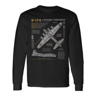 B-17 Flying Fortress Ww2 B-17G Bomber Vintage Aviation Long Sleeve T-Shirt - Monsterry CA