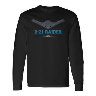 B21 Raider Stealth Bomber Aircraft Usa Airplane Aviation Long Sleeve T-Shirt - Monsterry DE