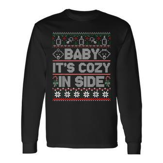 Baby It's Cozy Inside Christmas Ugly Sweater Long Sleeve T-Shirt - Monsterry