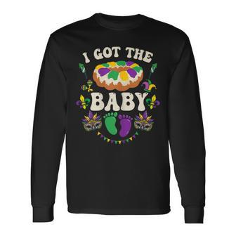 I Got The Baby Pregnancy Announcement Mardi Gras Long Sleeve T-Shirt - Thegiftio UK