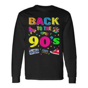 Back To 90'S 1990S Vintage Retro Nineties Costume Party Long Sleeve T-Shirt - Seseable