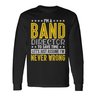 Band Director Music Conductor Long Sleeve T-Shirt - Monsterry AU