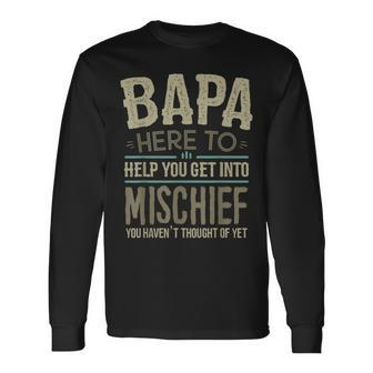 Bapa From Grandchildren For Fathers Day Bapa Long Sleeve T-Shirt - Monsterry DE