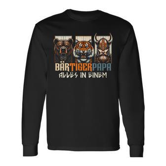 Bärtigerpapa Beard Full Beard Bear Tiger Father Bear Tiger Man Dad Langarmshirts - Geschenkecke