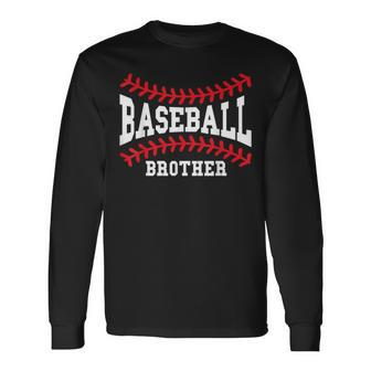 Baseball Brother Laces Little League Big Bro Matching Family Long Sleeve T-Shirt | Mazezy