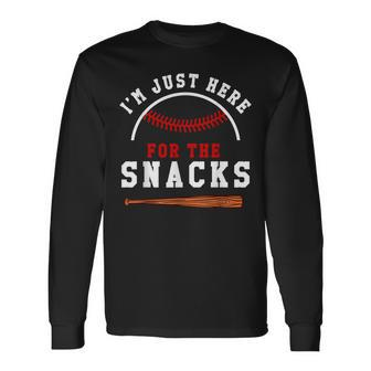 Baseball Lover I'm Just Here For The Snacks Toddler Long Sleeve T-Shirt | Mazezy