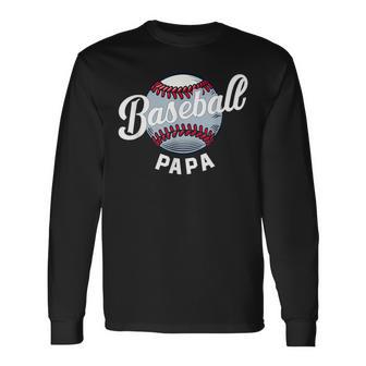 Baseball Papa Baseball Spieler Lustig Baseball Familie Retro Langarmshirts - Geschenkecke