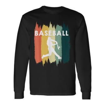 Baseball Sport Retro Baseball Langarmshirts - Seseable