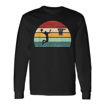 Basketball Player Retro Vintage Basketball Long Sleeve T-Shirt - Monsterry UK