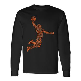 Basketball Slam Dunk For And Boys Long Sleeve T-Shirt - Thegiftio UK