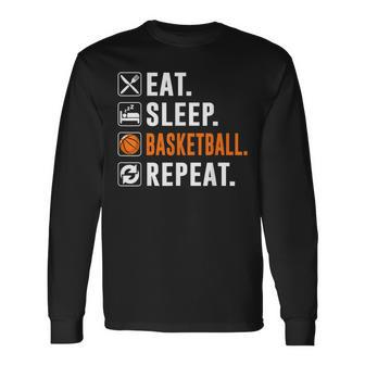 Bball Eat Sleep Basketball Repeat Basketball Player Long Sleeve T-Shirt - Thegiftio UK