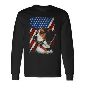 Beagle American Flag Bandana Patriotic 4Th Of July Long Sleeve T-Shirt | Mazezy