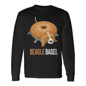 Beagle Dog Bagel Bread Pun Animals Long Sleeve T-Shirt | Mazezy