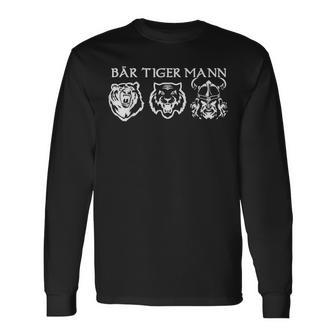 Bear Tiger Man Beard Carrier Slogan Langarmshirts - Seseable