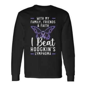 I Beat Hodgkin's Lymphoma Survivor Lymphoma Cancer Long Sleeve T-Shirt - Monsterry
