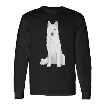 Beautiful White Siberian Husky Sweet White Snow Dog Long Sleeve T-Shirt - Monsterry CA