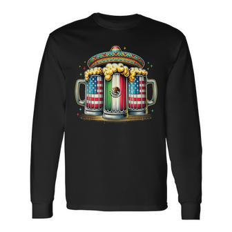 Beer Mexican Usa Flag Cinco De Mayo Drinking Party Women Long Sleeve T-Shirt | Mazezy