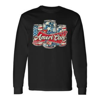 Beer Stars & Stripes American Flag Patriotic 4Th Of July Long Sleeve T-Shirt - Monsterry