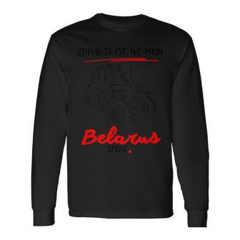 Belarus-Mts-Zuhause Ist Wo Mein Belarus Steht Gray Langarmshirts - Seseable