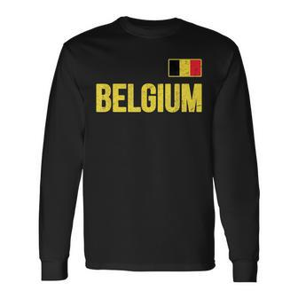 Belgium Belgian Flag Belgie Souvenir Love Long Sleeve T-Shirt - Monsterry UK