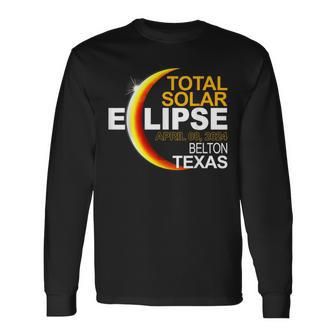 Belton Texas Total Solar Eclipse April 8 2024 Long Sleeve T-Shirt | Mazezy