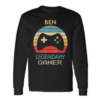 Ben Name Personalised Legendary Gamer Long Sleeve T-Shirt - Seseable
