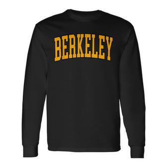Berkeley Ca Arched Text Vintage Yellow Long Sleeve T-Shirt - Seseable