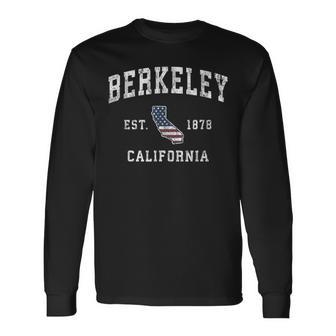 Berkeley California Ca Vintage American Flag Sports Long Sleeve T-Shirt - Monsterry AU