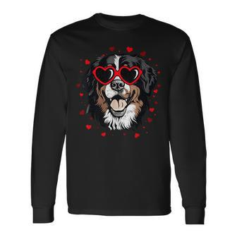 Bernese Mountain Valentine Heart Cute Dog Lovers Long Sleeve T-Shirt | Mazezy