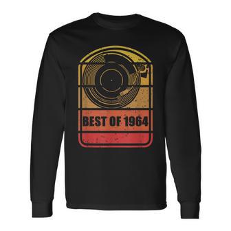 Best Of 1964 60Th Birthday Vintage Vinyl Record Player Retro Long Sleeve T-Shirt - Monsterry AU