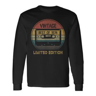 Best Of 1974 50Th Birthday Vintage Cassette Tape Long Sleeve T-Shirt | Mazezy