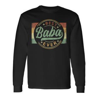 Best Baba Ever Emblem Father's Day Baba Grandpa Long Sleeve T-Shirt - Seseable