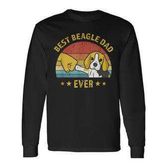 Best Beagle Dad Ever Retro Vintage Puppy Dog Daddy Langarmshirts - Seseable