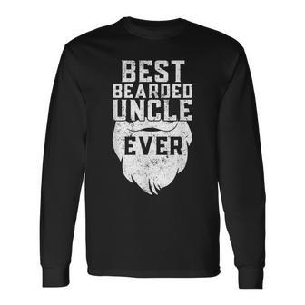 Best Bearded Uncle Ever Father's Day Facial Hair Long Sleeve T-Shirt - Monsterry DE