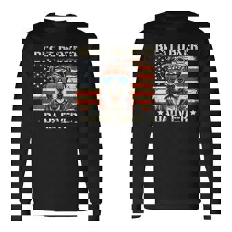 Best Boxer Dad Ever Vintage Usa Flag Dog Lover Father's Day Long Sleeve T-Shirt - Thegiftio